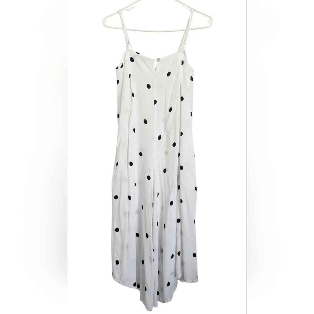Ava Sky Fighting Eel White Polka Dot Hawaiian Midi Jumpsuit Romper XS‎ Slouchy